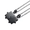 Chaînes 2022 Mode Matériau en acier inoxydable Puzzle personnalisé et unique Collier pendentif noir adapté aux bijoux de couple