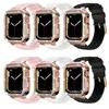 Rostfritt stål Diamond Watch Band Case för Apple Watch Sockproof TPU Cover Compatible för IWatch Series 4 5 6 7 8 SE Women Watch Band Protective Cover 40mm 41mm