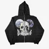 Sweats à capuche féminin Sweatshirts Hip Hop Joggers Sweatshirt coréen Fashion Punk Sport Mateful Pullover Skull Graphic