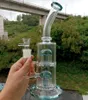 9 tums vattenpipor i glas rak typ vattenpong med dubbel trädarm Perc hona 14 mm rökrör