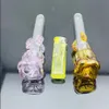 Pipa para fumar Tabaco de viaje Cachimbas Pipa de vidrio rosa de color grueso