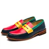 Loafers Men schoenen klassiek kleurenmasker pu houten hiel slip-on mode zakelijke casual schoenen feest dagelijkse ad080