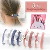 Hair Clips 100/15/8 PCS Pink Black Fashion Elastic Hairbands For Women Girls Band Knot Pearl Headbands Set Accessories 2022