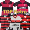 Jersey Retro Flamengo Soccer Jersey 1978 1982 1988 1990 1995 2009 2009 Home Red Black Vintage Classic Classic Collection Flemish Football Shirt