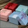 Gift Wrap 4X4Cm Small Jewelry Ring Box Present Case Bowknot Decoration Organizer First Ornament Packing Boxes Necklace Portable 0 35M Dhvyu