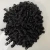 Indian Virgin Human Hair Piece 15mm Curl Units 1# Jet Black Color 8x10 Injicerade knutar Full Pu Toupee f￶r svarta m￤n