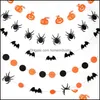 Decoração de festa Balloween Party Decoration Banner Pumpkin Bat Spider Shape Wall Paper Garland Home Supplies VT0552 Drop Deli DHO8M