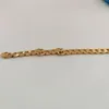 Связанные браслеты 18CT Желтый сплошной золото отделка Miami Curb Cuban Chain Bracelet Bracelet Подличные коренастые украшения 8,3 дюйма тяжелые