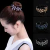 Hair Clips Women Rhinestones Flower Colorful Bud Claw Maker Bun Hairgrip Hairpins Accessories