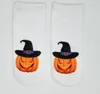 Calzini di Halloween Calzino corto con stampa 3D Casual divertente Caviglia gatto zucca di Halloween 35 stili