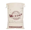 Home 12 Styles Imitation linen Christmas Gift Bag Cotton Canvas Drawstring Sack Bags With Xmas Santa Design LT007