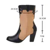 Bootsmarke Designer gemischte Farben Kurzfrauen Vintage Cossatt Boot sexy Damen Round Zehenschuhe Zapatos de Mujer 32 33 220901