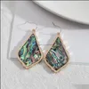 Charme Teardrop Cadre Inspiré Coquille D'ormeau Papper Léopard En Cuir Charms Boucles D'oreilles Peau De Serpent Pu Géométrique Femmes Bijoux Drop Livraison Dh14I