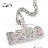 Collane con ciondolo A-Z Collana con ciondolo con lettere mini baguette personalizzate con nome Uomini Zircone Commissione regalo Gioielli hip-hop 669 Q2 Drop Dhttp