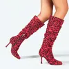 ￖver kn￤st￶vlar kvinnor h￶g sexig l￥rh￶g designer kvinna leopard tryck kvadrat t￥ stiletto st￶vel h￶st vinter 2022 mode dam l￥nga skor