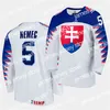 College Hockey Wears Simon Nemec 아이스 하키 저지 커스텀 빈티지 슬로바키아 Extraliga HK Hokejovy Klub Nitra 저지 2021 IIHF 세계 챔피언십 유니폼 2021 Hlinka