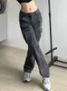 Женские джинсы Y2K Одежда для женщин -дизайнерская мешковатая женщина высокое подъемные грузовые брюки роскошная женская брюки уличная одежда