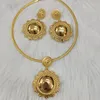 Andra smyckesuppsättningar set runda örhängen hänge halsband armband ringar för kvinnor afrikanska brud dubai gyllene festival bröllop 220831