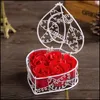 Andere feestelijke feestbenodigdheden Rose Soap Flower Petal met Iron Basket Valentine Heart Roses Geschenkdoos Wedding Birt HomeIndustry Dhnhb