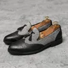 Skor män 6f135 brittiska b86c8 loafers pu ing tweed brogy snidade tofs mode affärsverksamhet casual bröllop fest dagligen