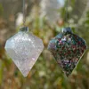 Party -Dekoration 12pcs/Pack 6.5 10 cm Diamantform in innerer farbenfrohe Perlen Glas Anhänger Weihnachtsbaum hängende dekorative Geschenk