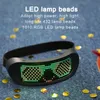 Weitere festliche Partyartikel, App-Steuerung, Bluetooth-LED-Brille, größenverstellbar, mehrsprachig, USB-Aufladung, blinkend, leuchtende Weihnachtskonzert-Sonnenbrille 220901