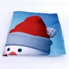 Oreiller 2022 bonne année 3D bonhomme de neige se marier couverture de noël 45x45 cm Polyester voiture étui décoratif pour la maison