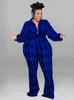 Byxor plus size kvinnor kläder mode dam lång ärm jumpsuit krökta stora en bit stickad grossistbulk droppe