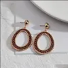 Charm cirkel ring ram form inspirerad snakeskin pu läder charms örhängen geometriska kvinnor smycken droppleverans 2021 dhseller2010 dhnwm