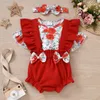 Set di abbigliamento pudcoco bambine 3 pezzi vestiti stampa flore