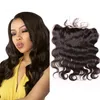 HD Transparente/Lace Marrom Fechamento Frontal Caso Brasileiro onda 13x4 Extens￵es de cabelo humano de orelha Bella Hair Top Quality