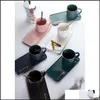 Kupalar moda tumblers tepsiler vintage orijinallik seramik tek bardak basitlik kadın adam kahve palet gözlükleri nordic stil 22bk k2 dheib