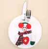 Decora￧￵es de Natal para casa Xmas Santa Claus Snowman Elk Ano Novo Pocket Fork Faca talheleiro Decor de mesa Bolsa