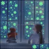 Adesivos de parede adesivos de parede 50pcs luminosos flocos de neve brilho no decalque escuro para crianças quartos de bebê quarto de natal home d homendustry dhf85