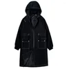 Men's Trench Coats 2022 Fashion Coat Male Trendy Mid-long Zipper Solid Loose Windbreaker Spring Autumn Hooded Cloak Overcoat Men Q47