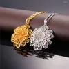 Pendentif Colliers Grand Creux Fleur Collier Femmes Jaune Or/Argent Couleur Bijoux Multi-couche Pétale En Gros P271