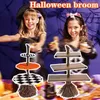 Décoration de fête Halloween créatif sorcière balai Snack plateau panier 3 niveaux serveur bois bol support Dessert pain assiettes 220901