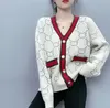 Women Sweater WGG غير الرسمية المحبوكة v-dej-woolen cardigan الخريف الشتاء على التباين سترات كبيرة الحجم