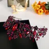 Wedding Hair Jewelry Baroque Handmade Elegant Crystal Crown Tiara Red Princess Ornaments band Prom Bride Accessories 220831