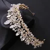 Свадебные украшения для волос барочной барокко золотом золото AB Color Crystal Beads Bridal Tiaras Crown Big конкурс Diadem Accessories 220831