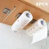 Hooks 1/2pcs Toilet Paper Holder Towel Bathroom Roll Holders Kitchen Papers Rack Wall Hook Home Storage Racks