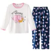 2020 가을 패션 어린이 잠옷 세트 분홍색 아기 옷 보라색 잠옷을위한 보라색 잠옷 4-12 세 Y200919282a