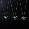 Pendant Necklaces Glow In The Dark Horse Locket Necklace For Women Gift Chain Charm Hollow Men Punk Retro Luminous Jewelry