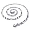 Cadenas Joyas Cadena para hombres Collar de armadura de acero inoxidable Plata Ancho 5 mm Longitud 68 cm