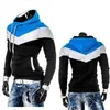 Herrtröjor tröjor mode män hoodies lapptäcke hösten vinter huva tröja långärmad tröja skarvade casual tröja sudaderas hombre l220901