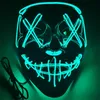 Máscaras de festa Máscara de Halloween LED Light Up Máscaras engraçadas O ano eleitoral de purga Grande Festival Cosplay Traje Suprimentos Máscara de festa 1057466010