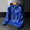남성용 재킷 2022 가을 겨울 패션 브랜드 포켓 장식 재킷 고품질 트렌드 슬림 한 후드 레드 캐주얼 코트 남자