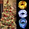 크리스마스 장식 LED 리브 라이트 스트링 Xmas 트리 장식품 DIY 레이스 활은 Light Navidad Home Decors New Year 2023 2PCS/LOT D3.0