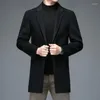 Abiti da uomo uomini uomini a strisce nera cashmere blazer blazer intelligente casual collare balizzato a petto single petto abito maschio abiti eleganti inverno inverno