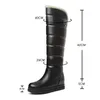 Bottes nouveau hiver plate-forme imperméable femmes confortable talon plat chaud en peluche neige femme mode femmes cuisse haute 41 42 220901